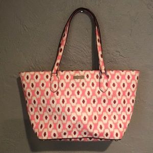 Kate Spade red/pink Ikat printed shoulder/tote bag